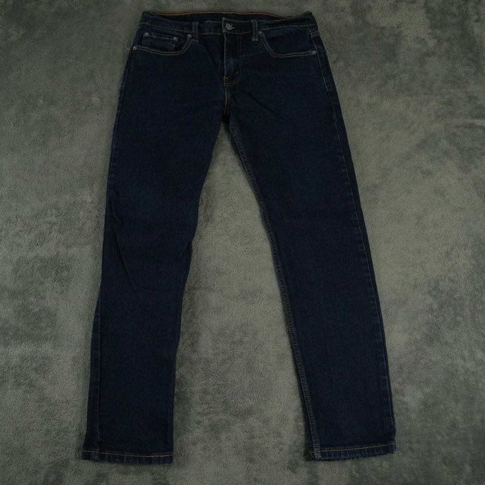 Levi's 502 Taper Jeans Mens Fits 31x28 Dark Blue Regular Taper Stretch Denim